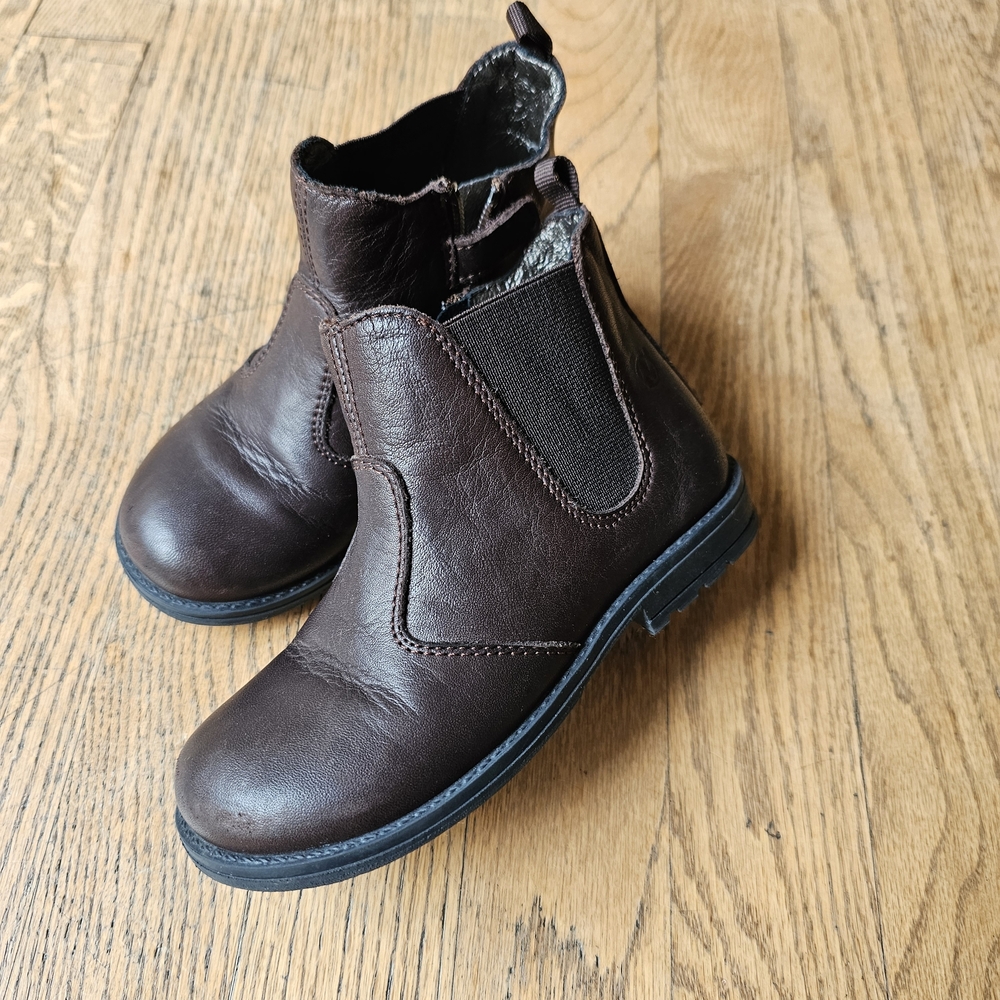 Naturino Dark Brown Leather Boots Boys Size EU 26 US 9.5